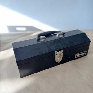 Black Metal Toolbox with Handle